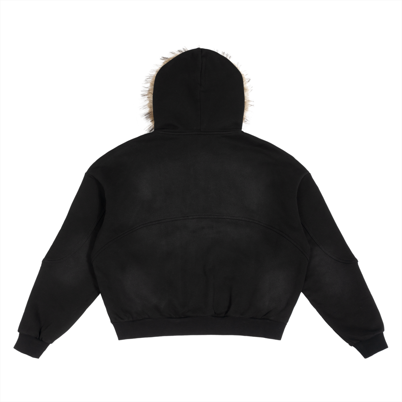 Sursse Sun Fade Boxy Detachable Fur Hoodie