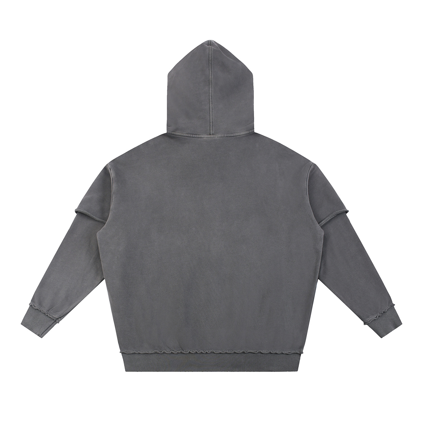 Sursse Snow Washed Raw Edge Double Layered Hoodie
