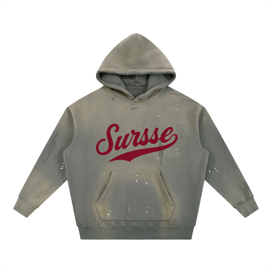 Sursse Vintage Washed Frayed Fleece Hoodie
