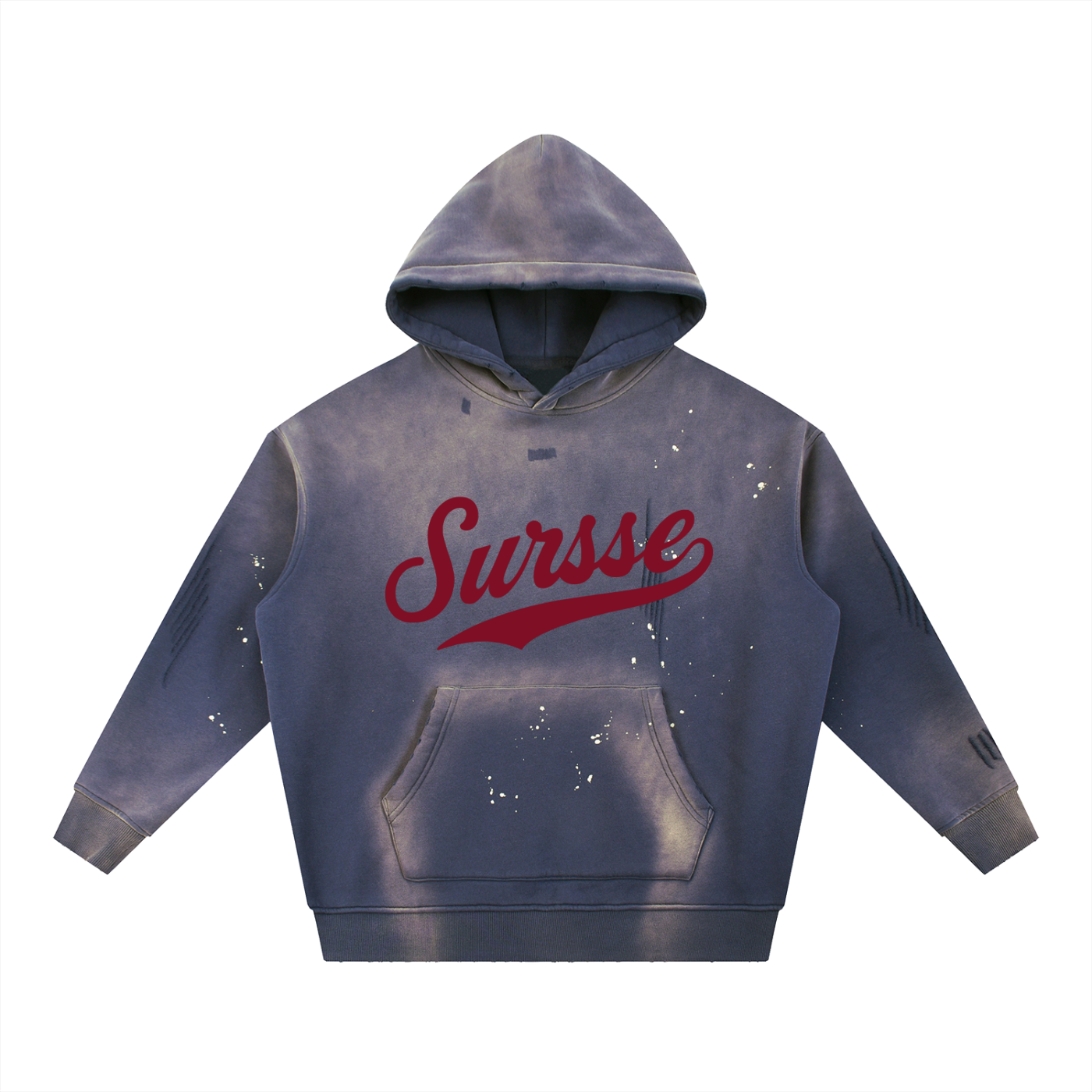 Sursse Vintage Washed Frayed Fleece Hoodie