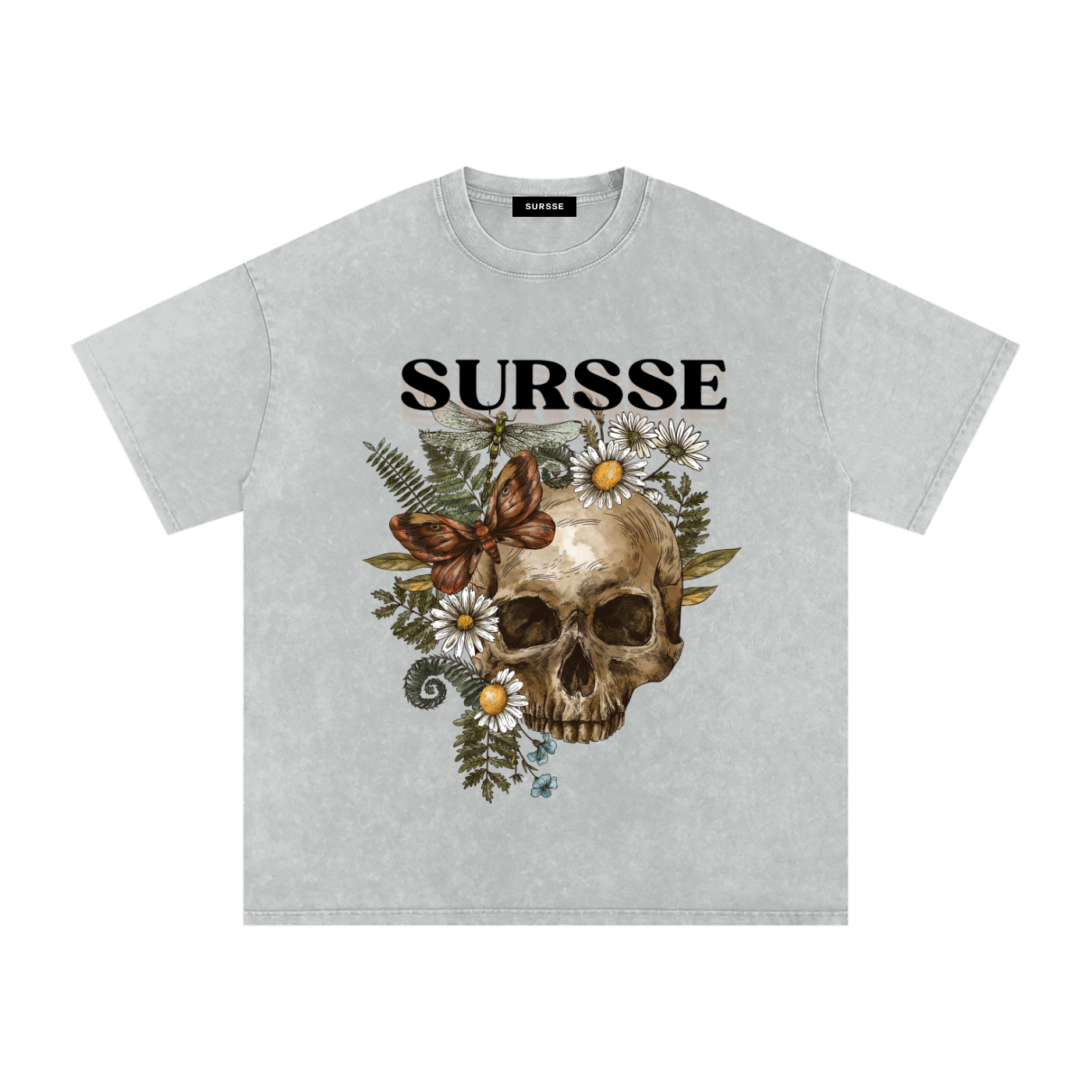 Snow Washed Oversized Cotton T-Shirt
