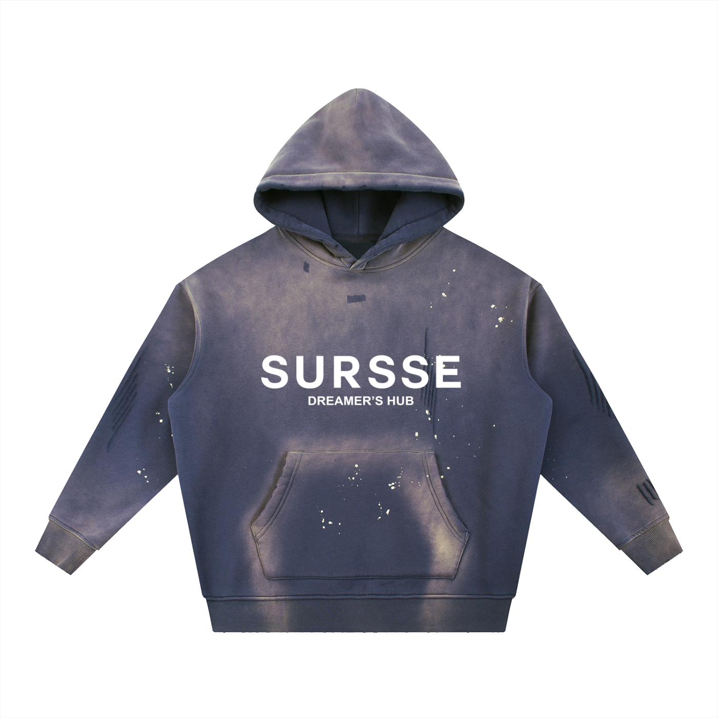 Sursse Vintage Washed Frayed Fleece Hoodie