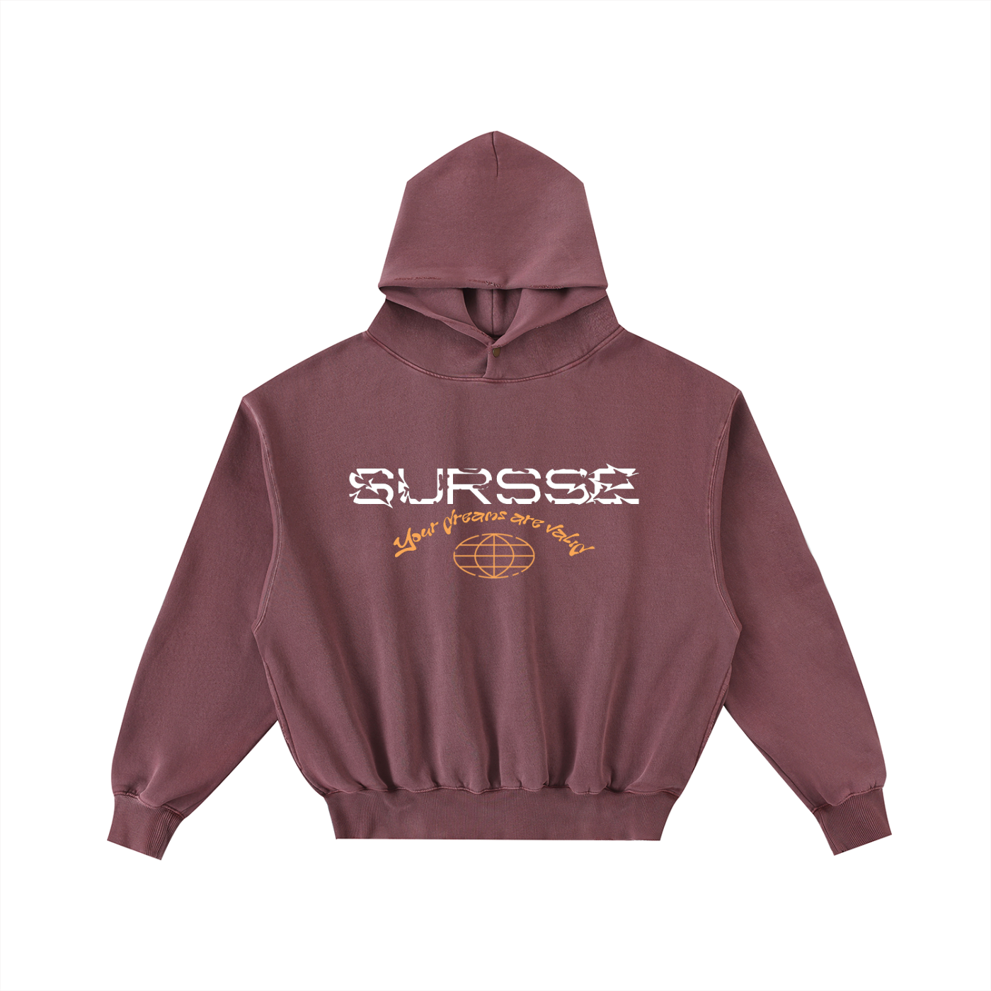 Sursse Frayed Enzyme Washed Fleece Hoodie