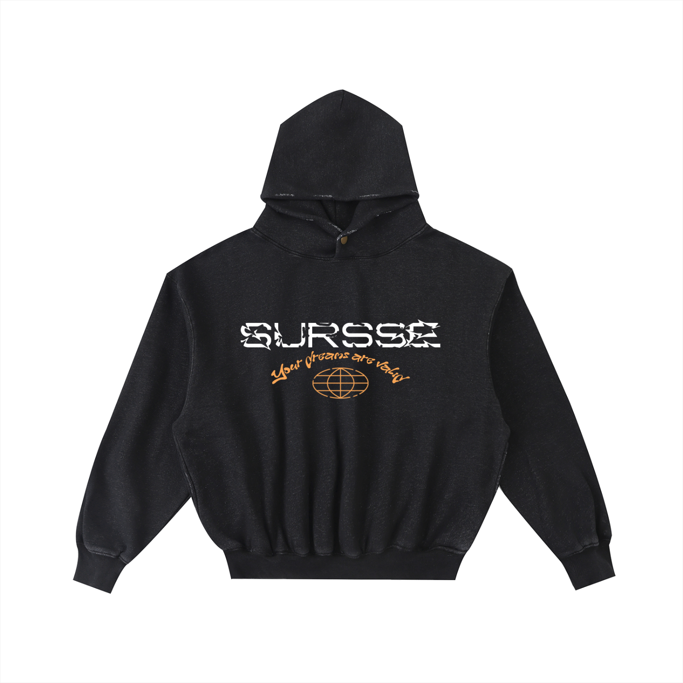 Sursse Frayed Enzyme Washed Fleece Hoodie