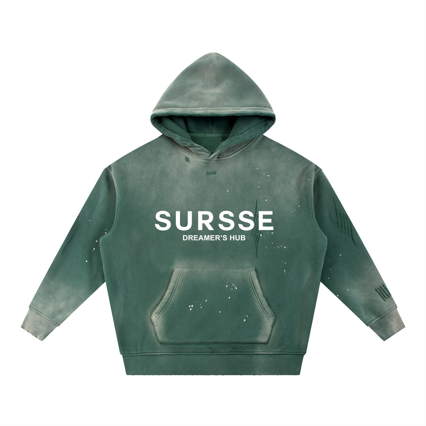 Sursse Vintage Washed Frayed Fleece Hoodie