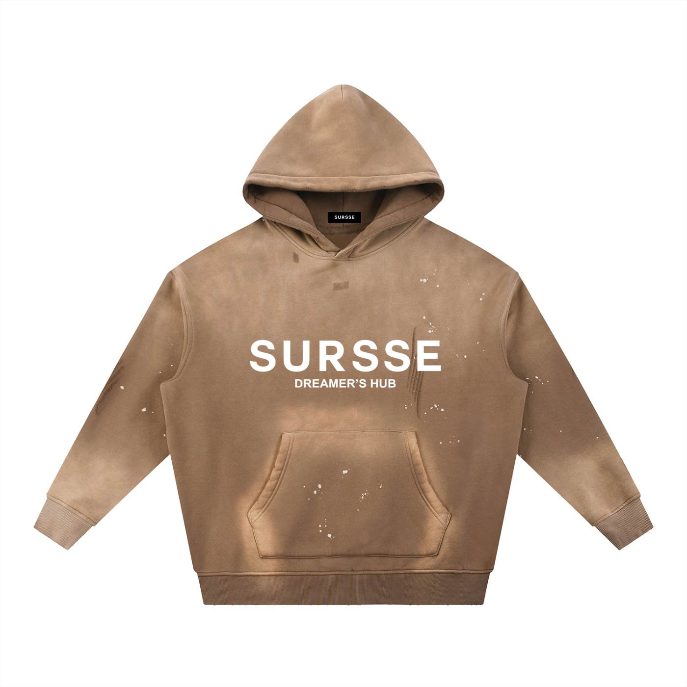 Sursse Vintage Washed Frayed Fleece Hoodie