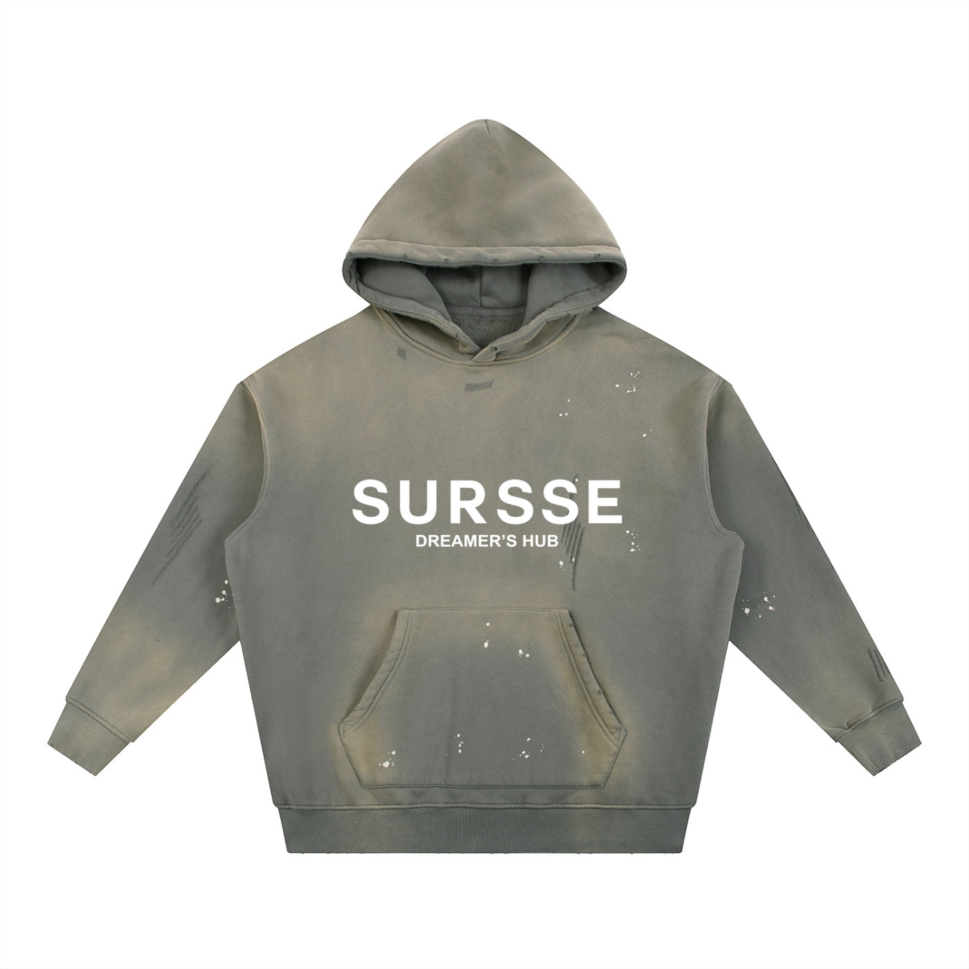 Sursse Vintage Washed Frayed Fleece Hoodie