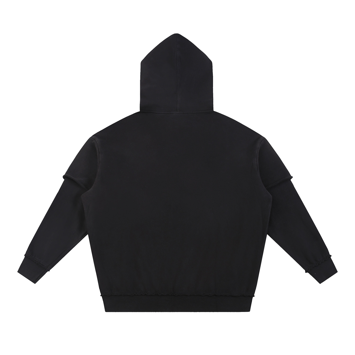 Sursse Snow Washed Raw Edge Double Layered Hoodie