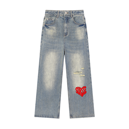 Sursse Vintage Wash Distressed Denim Jeans