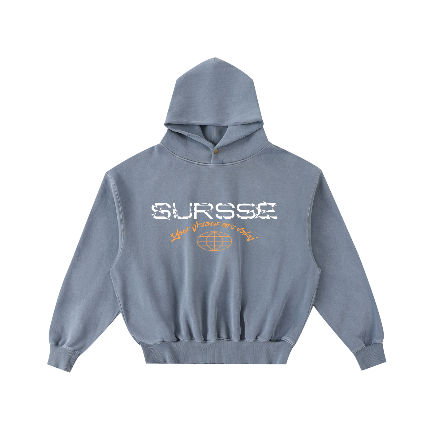 Sursse Frayed Enzyme Washed Fleece Hoodie