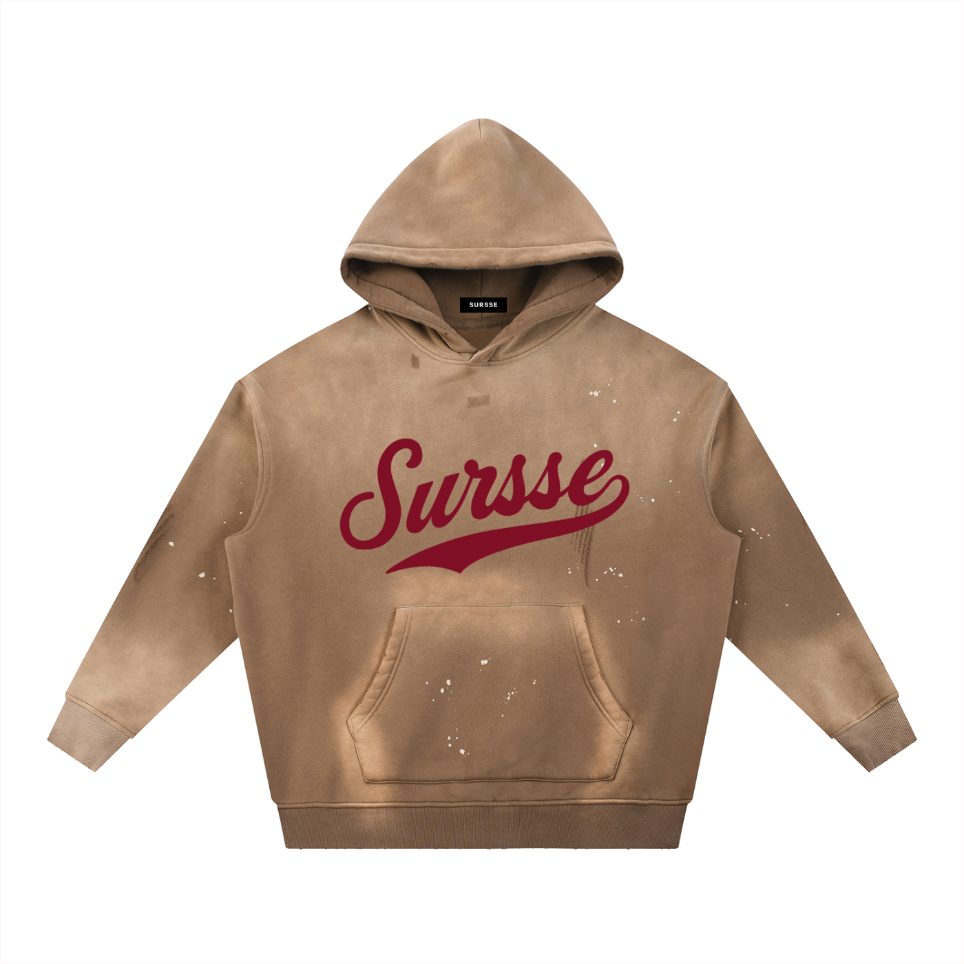 Sursse Vintage Washed Frayed Fleece Hoodie