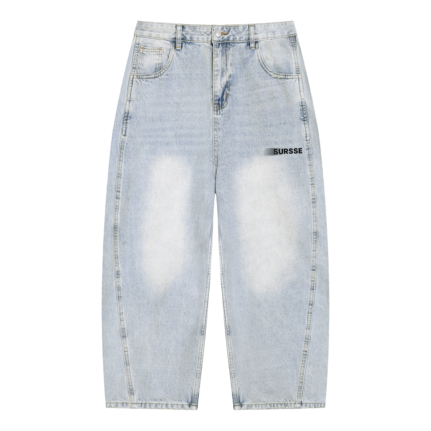 Men's Vintage Wash Sunfade Barrel Leg Jeans