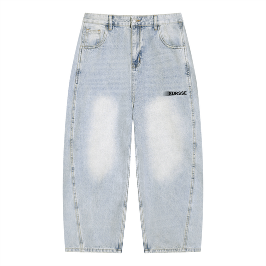Men's Vintage Wash Sunfade Barrel Leg Jeans
