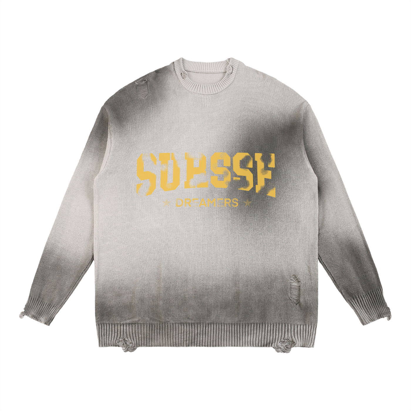 Sursse Sun Fade Distressed Ripped Crewneck sweater