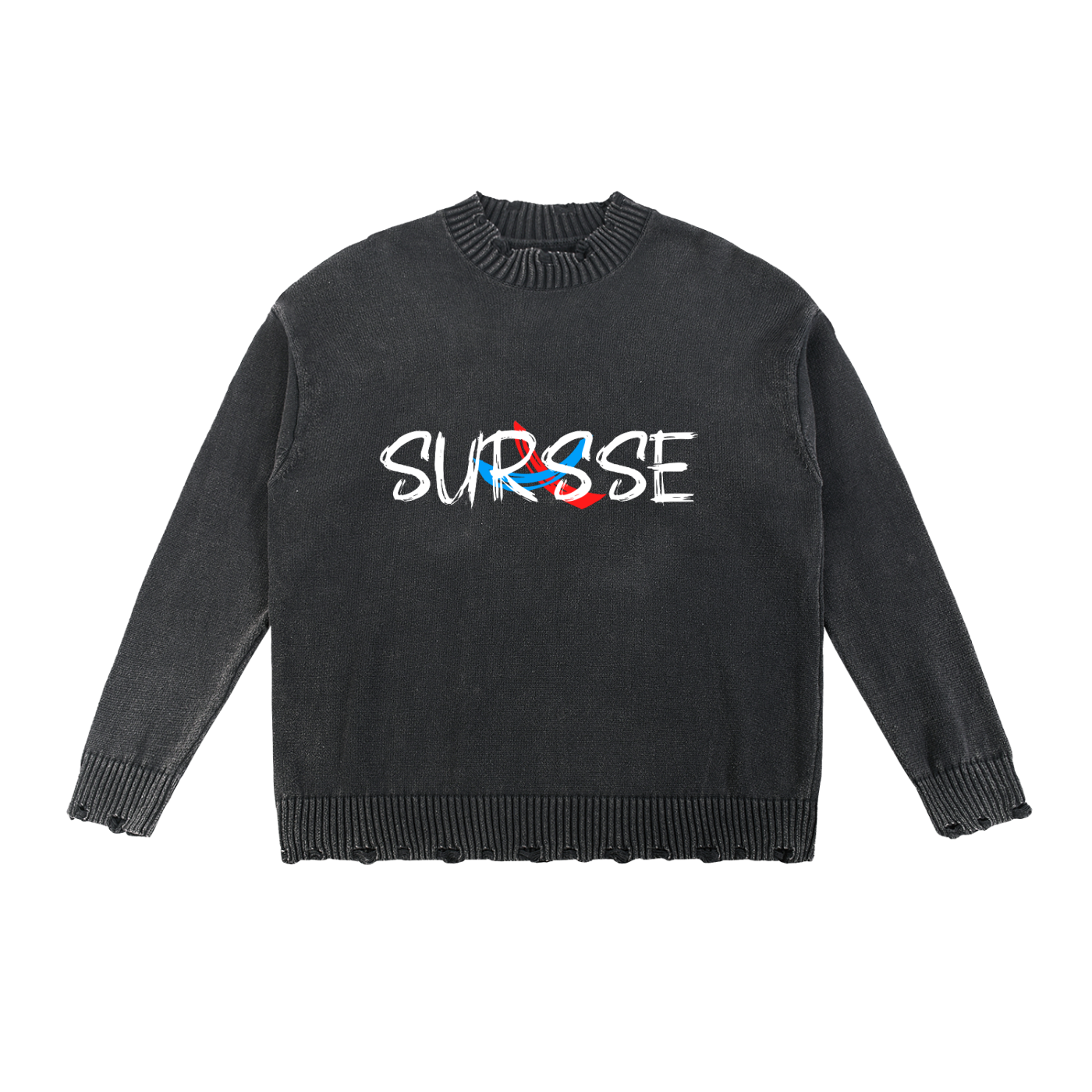 Sursse Vintage Washed Hand-Frayed Sweater
