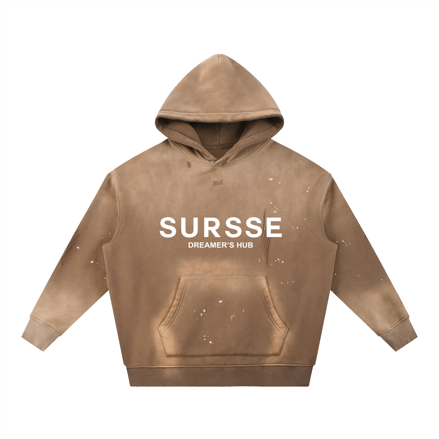 Sursse Vintage Washed Frayed Fleece Hoodie