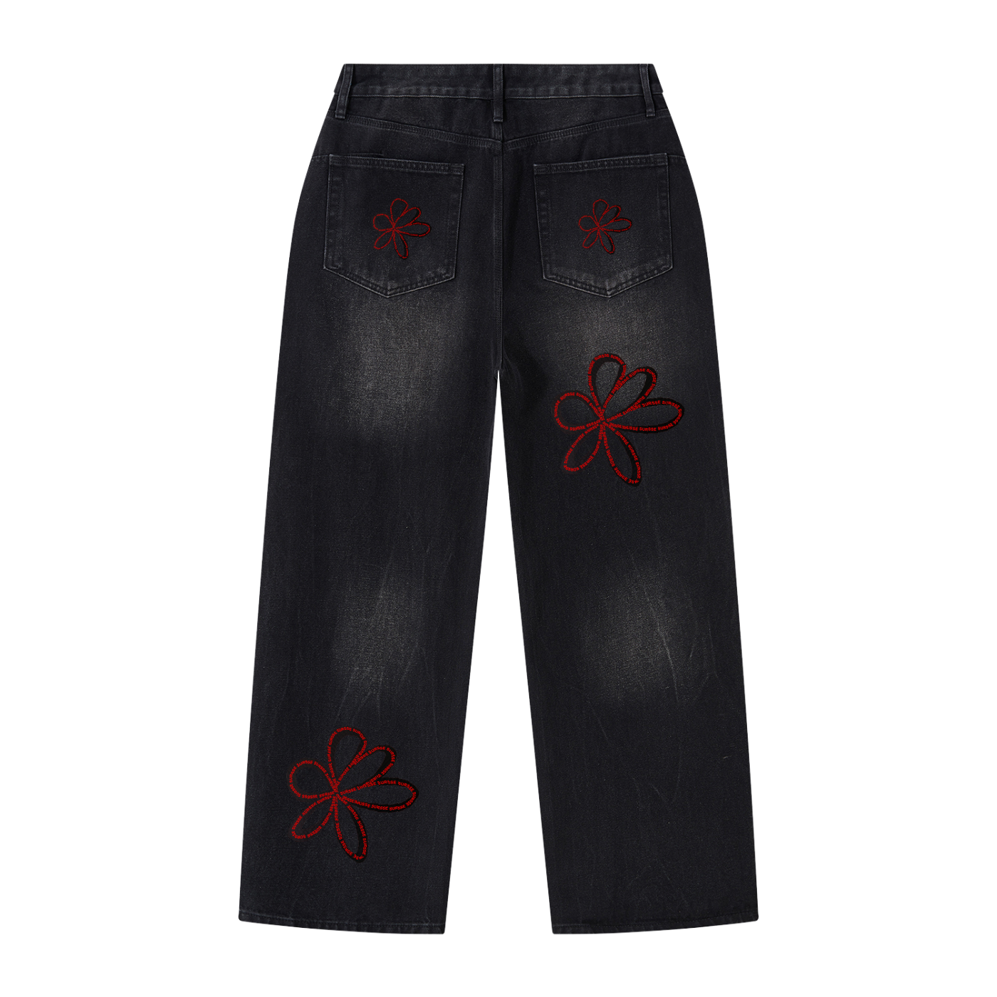 Men's Vintage Wash Wide Leg Jeans