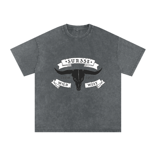 Snow Washed Oversized Cotton T-Shirt