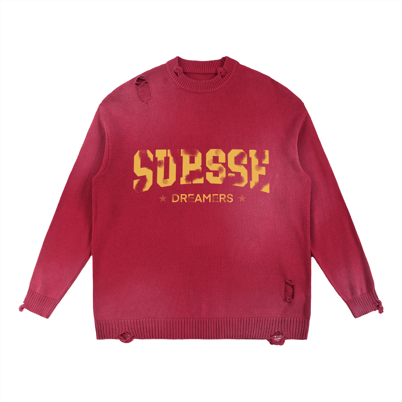 Sursse Sun Fade Distressed Ripped Crewneck sweater