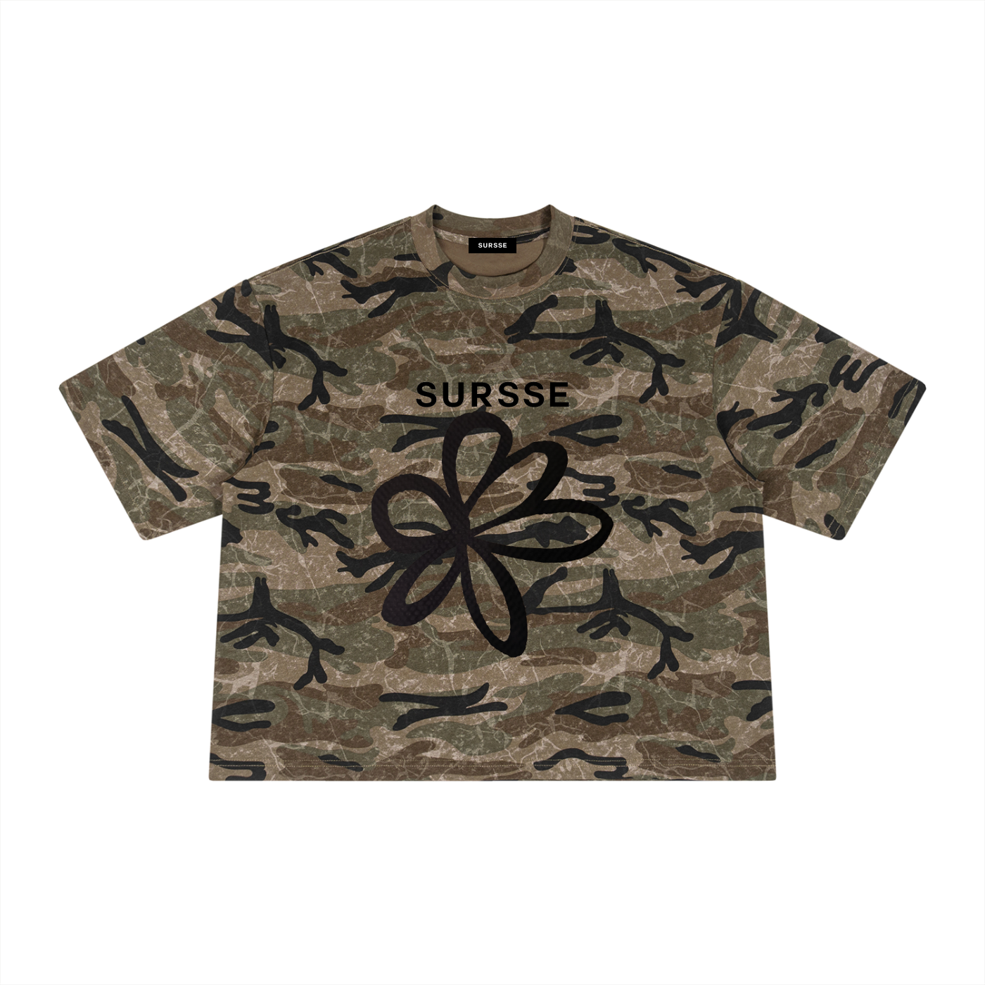 Sursse Bloom Boxy Camo Print T-Shirt