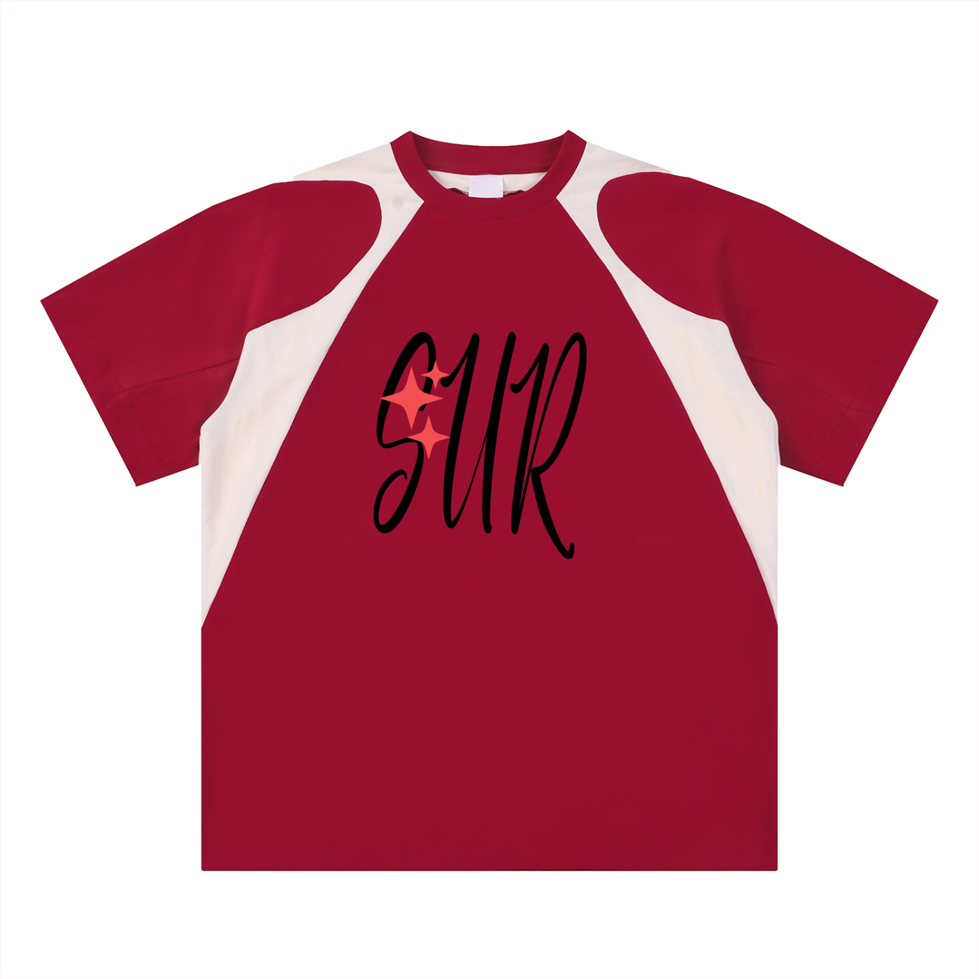 Contrast Panel Cotton T-Shirt