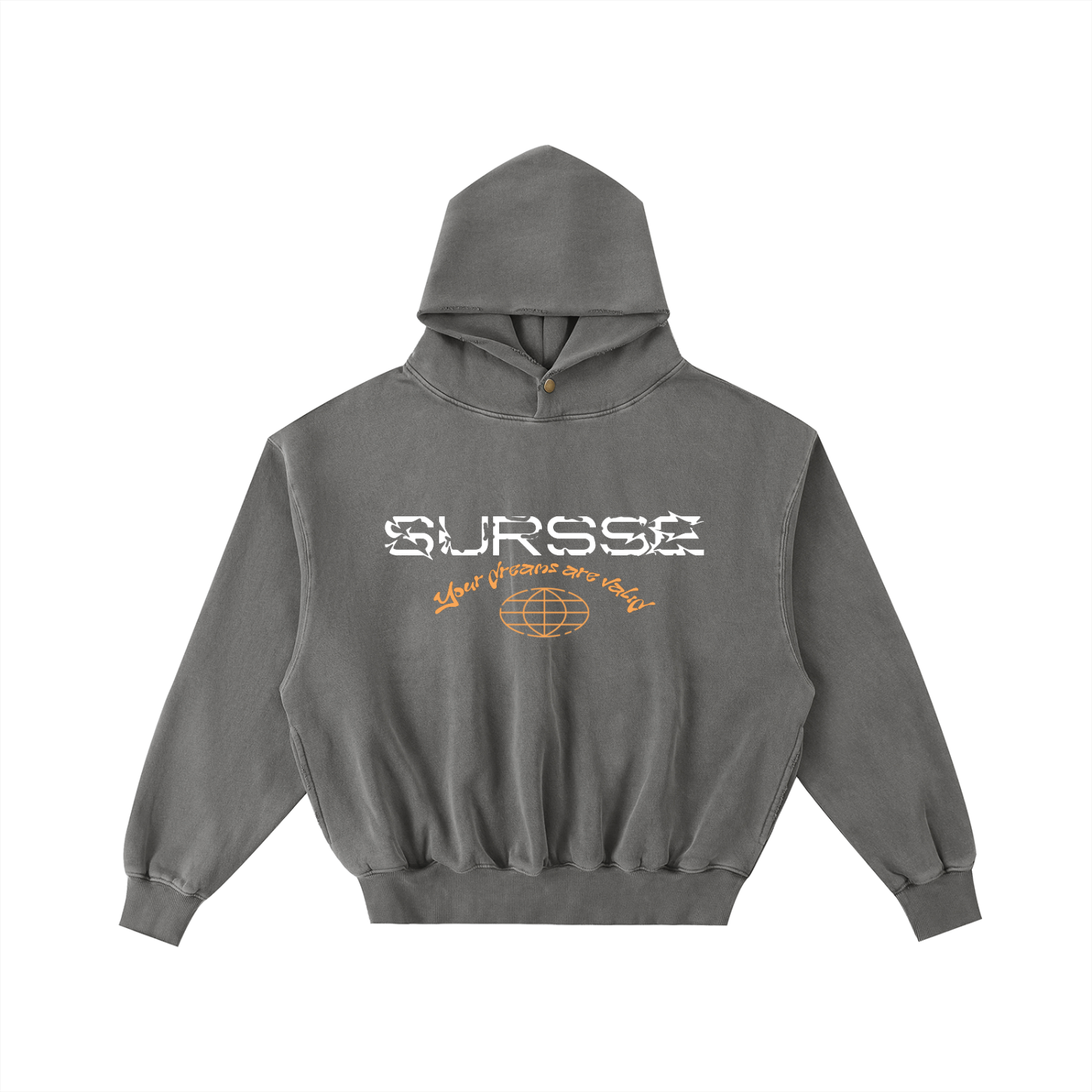 Sursse Frayed Enzyme Washed Fleece Hoodie