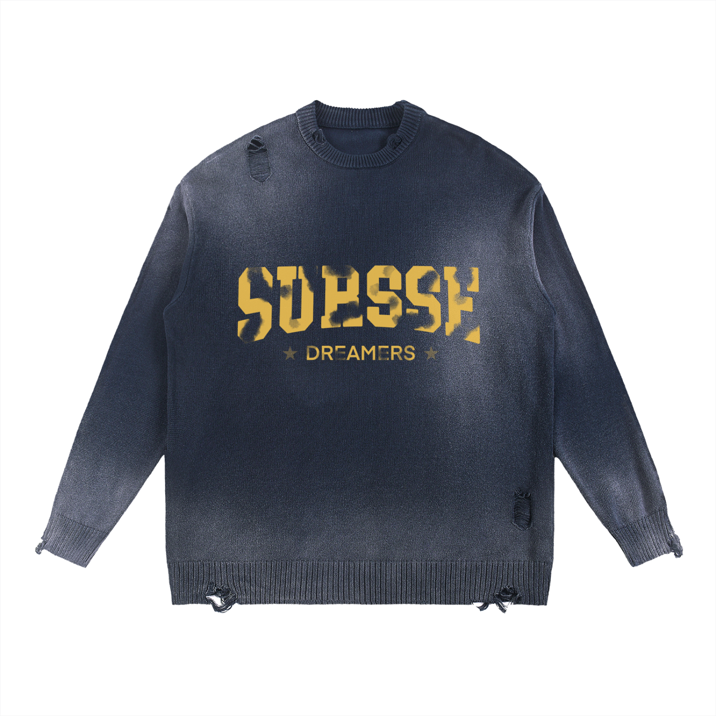 Sursse Sun Fade Distressed Ripped Crewneck sweater