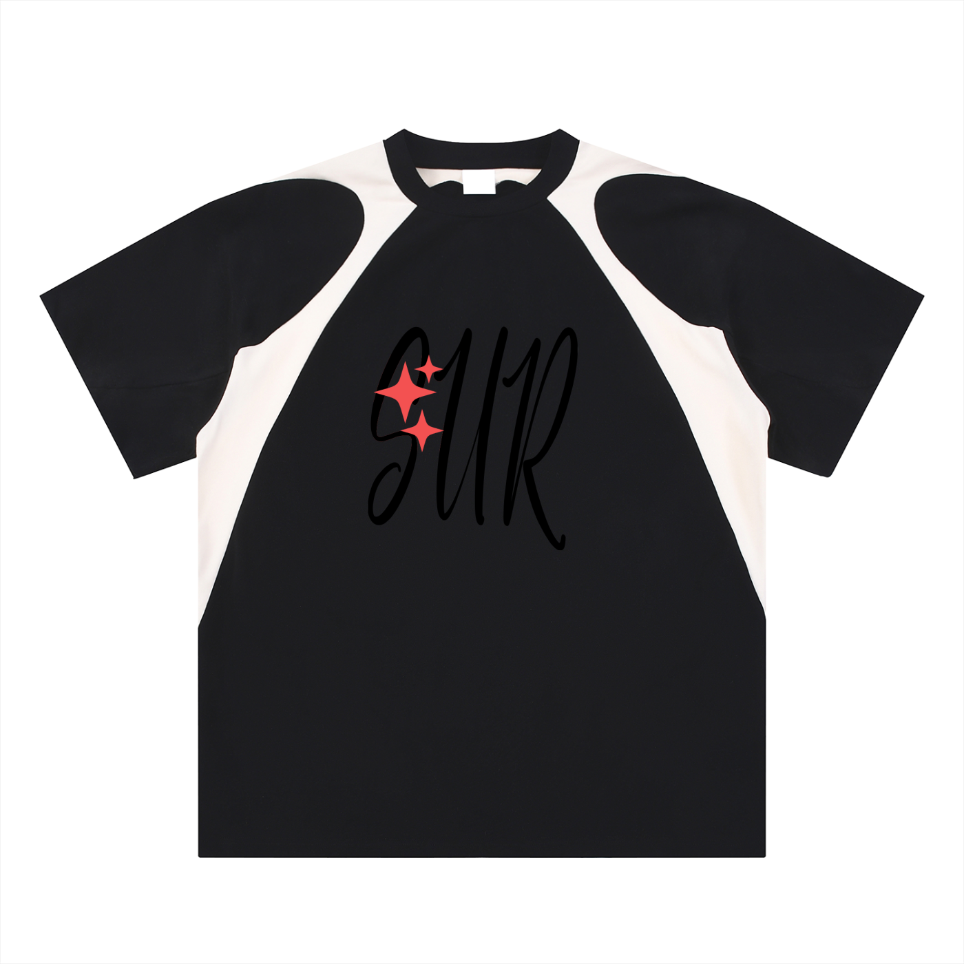 Contrast Panel Cotton T-Shirt