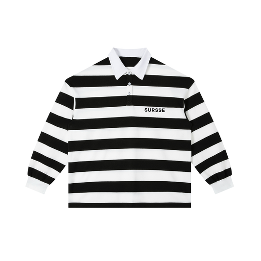 Color Block Stripe Polo Shirt