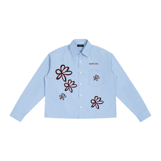 Sursse Bloom Boxy Plaid Long Sleeve Shirt