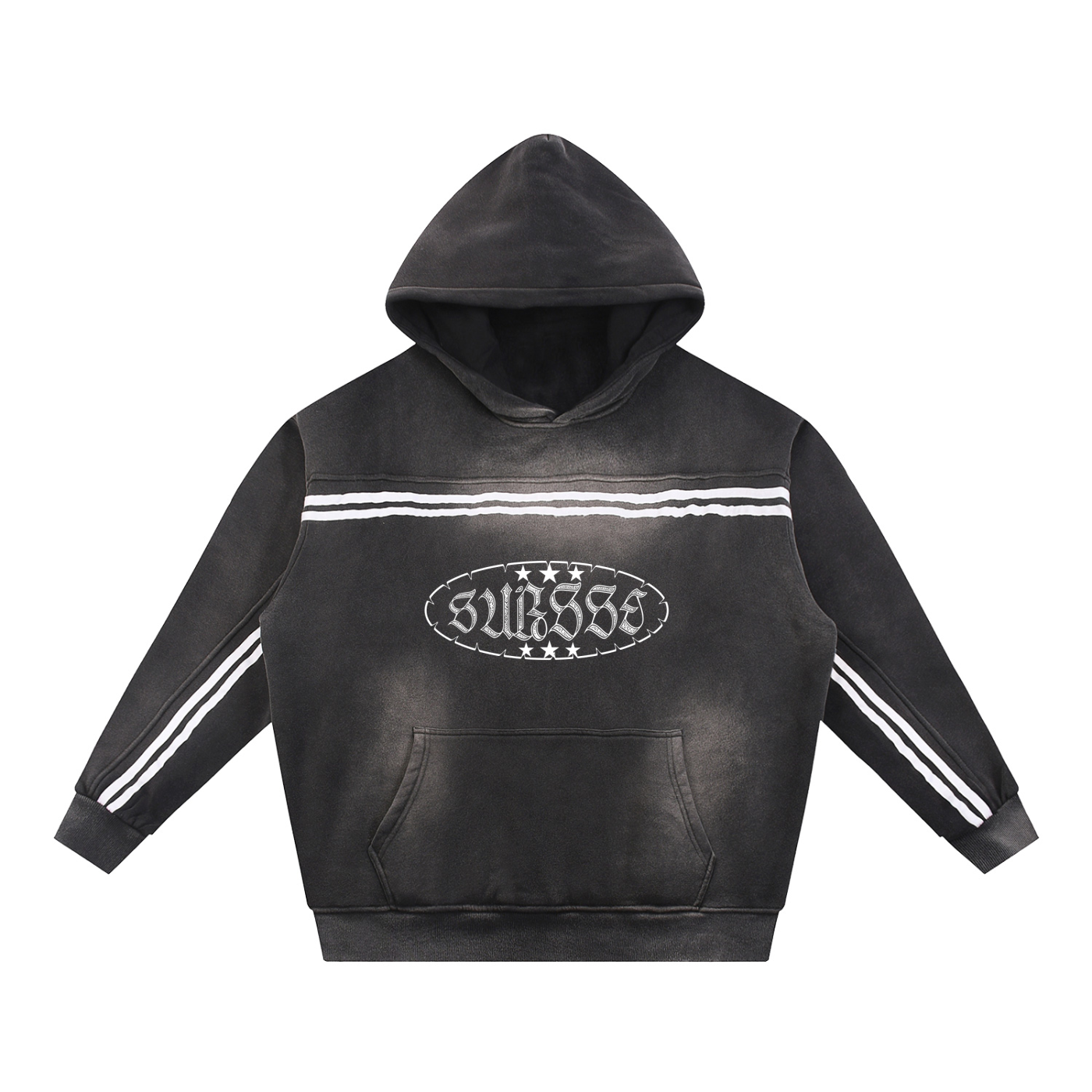 Sun Fade Contrast Tape Fleece Hoodie