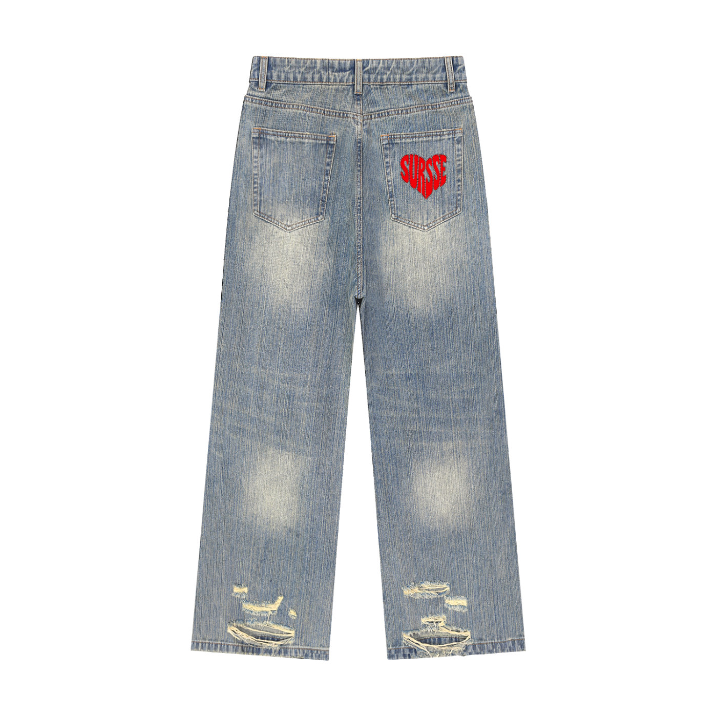 Sursse Vintage Wash Distressed Denim Jeans