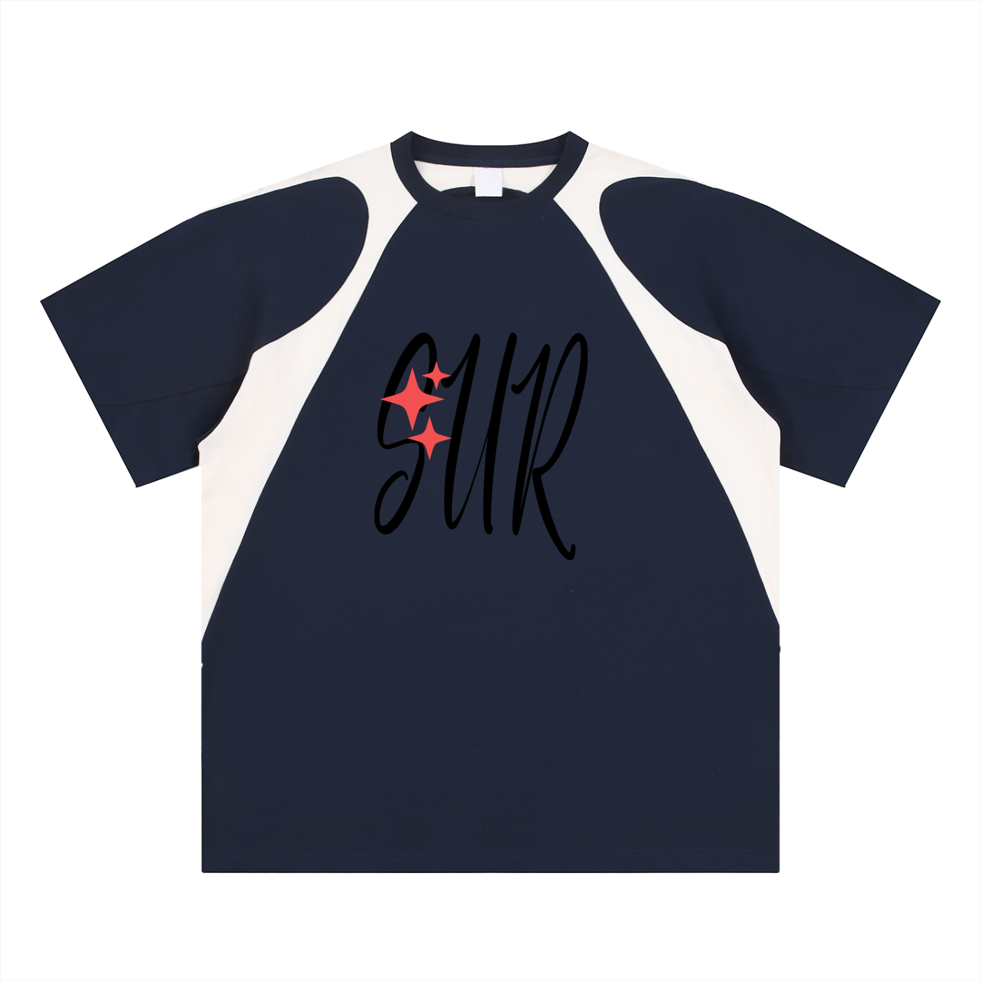 Contrast Panel Cotton T-Shirt