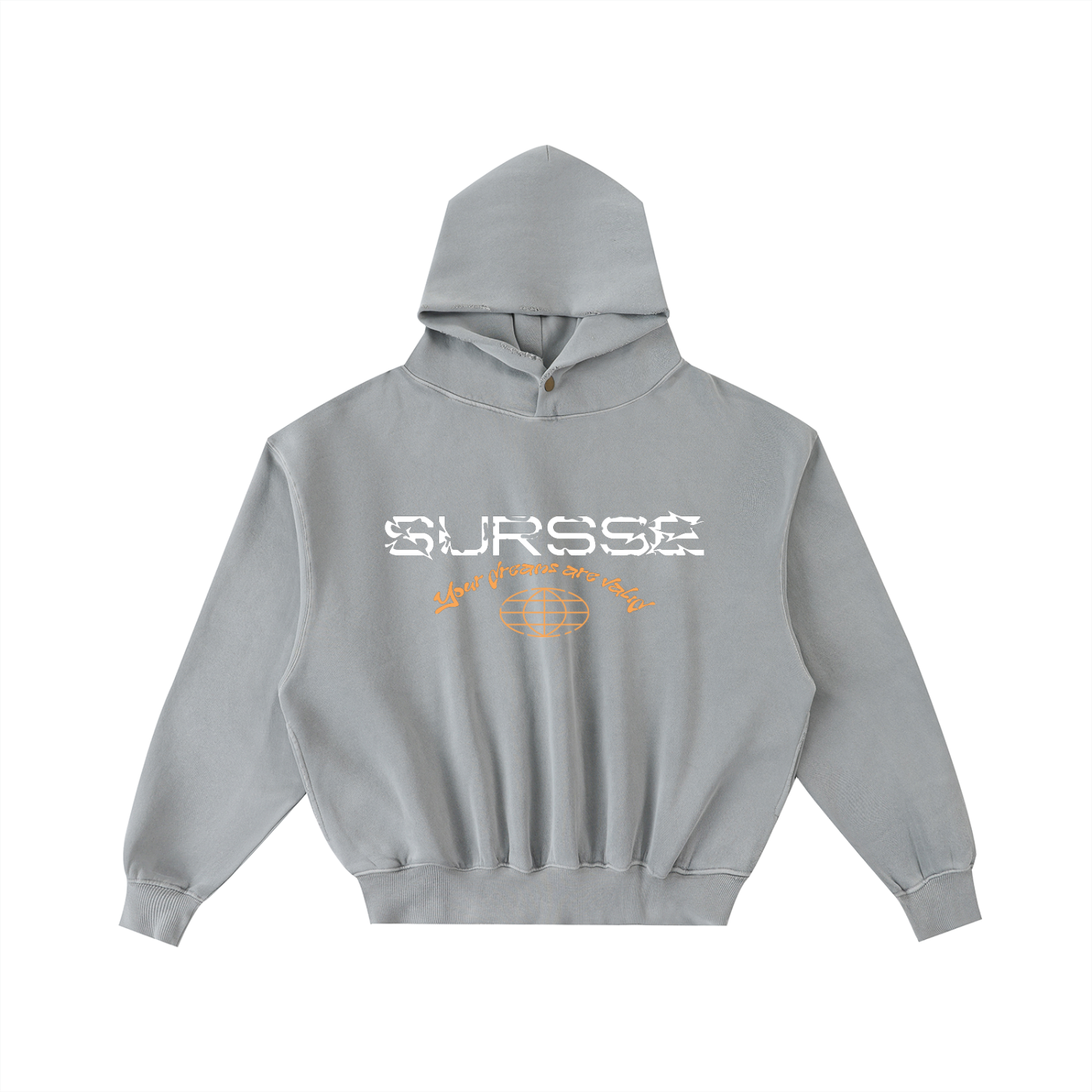 Sursse Frayed Enzyme Washed Fleece Hoodie